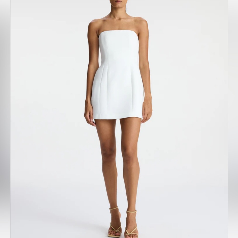 A.L.C. Elsie Strapless White Mini Dress